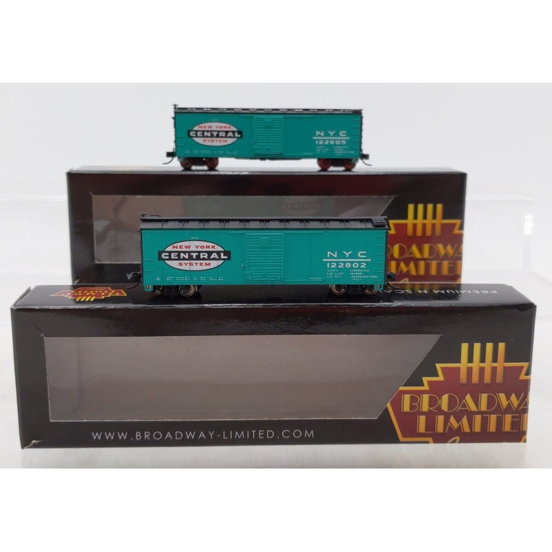 Broadway Limited 7281 N New York Central 40′ Steel Boxcar (Pack of 2) LN/Box