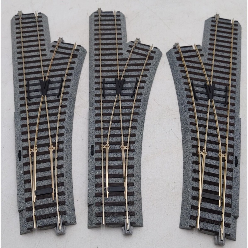 Kato HO 9-1/4 Unitrack Right/Left Hand Manual Switch Turnout (3) EX