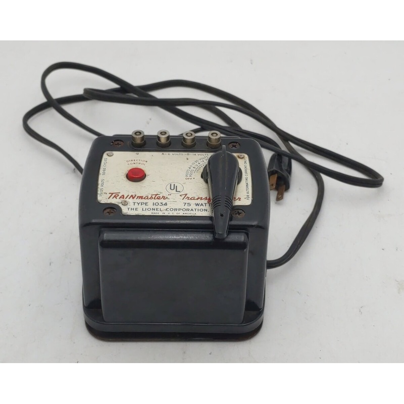 Lionel 1034 Vintage O 75 Watt Transformer w/Reverse EX