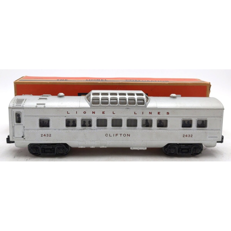 Lionel 2432 Vintage O Lionel Lines Clifton Illuminated Vista Dome Car EX/Box
