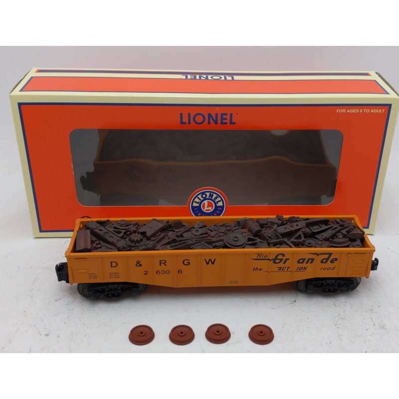 Lionel 6-26306 O Gauge Denver & Rio Grande Western Gondola w/ Junk load #26306 EX/Box