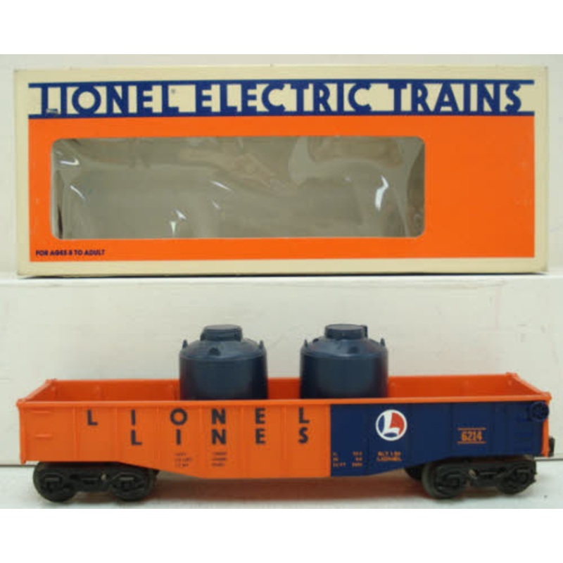 Lionel 6-6214 O Gauge Lionel Lines Gondola w/Canisters EX/Box