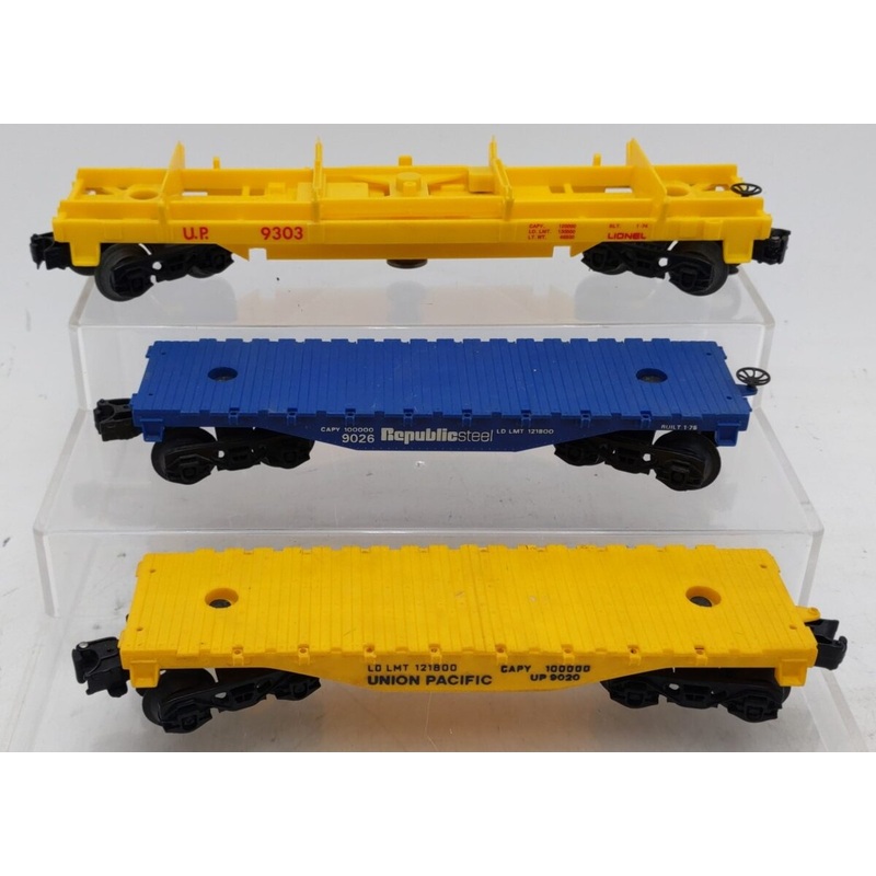 Lionel O Gauge Vintage Flat Cars #9020/#9026/#9303 [3] VG