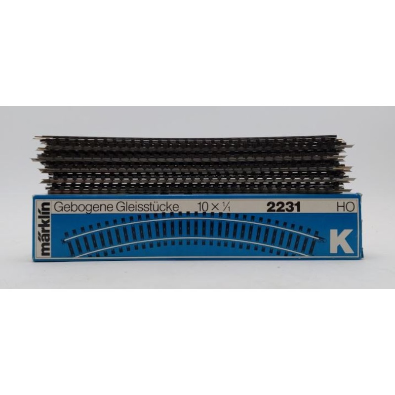 Marklin 2231 HO Scale K Track 16-3/4 R30 (Pack of 10) EX/Box