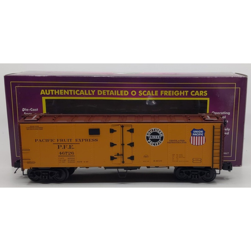 MTH 20-3228F O Gauge Pacific Fruit Express 40′ Steel Side Reefer Car #46726 LN/Box