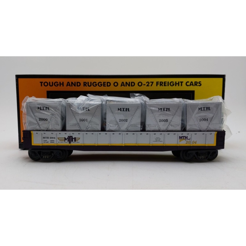 MTH 30-7267 O Gauge MTHRRC 2004 Gondola w/ 5 LCL Containers LN/Box