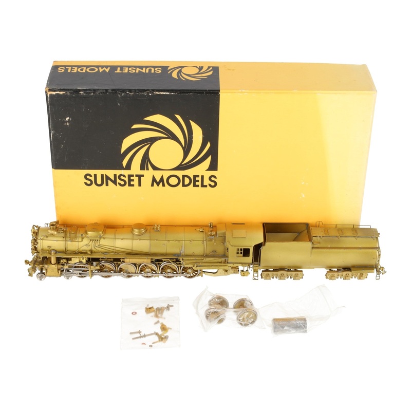 Sunset Models 9000 HO Scale BRASS UP 4-12-2 Steam Locomotive & Tender EX/Box