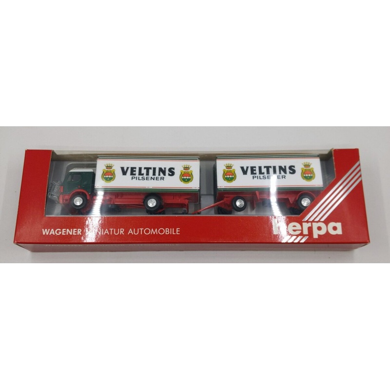 Herpa 826066 HO Scale Veltins Pilsener Plastic Double Tractor Trailer