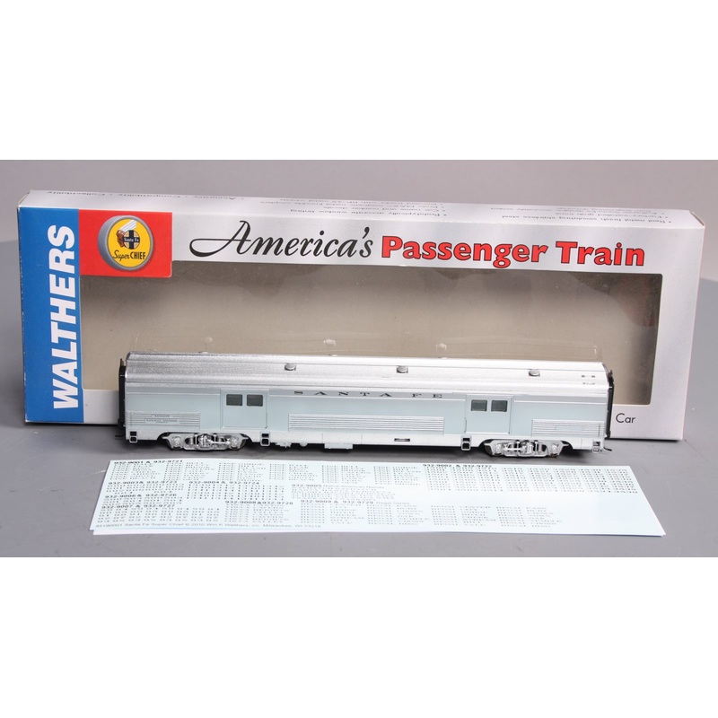 Walthers 932-9722 HO Scale Santa Fe Super Chief [Plated] Budd 73′ Baggage Car EX/Box
