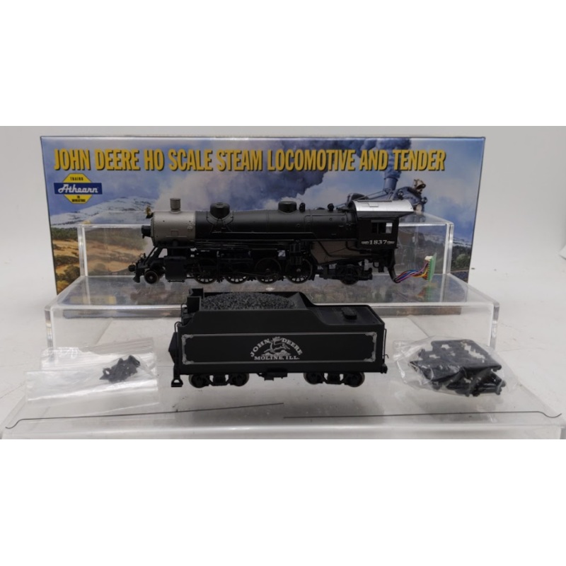 Athearn 1323 HO Scale John Deere Steam Locomotive & Tender #1837 EX/Box