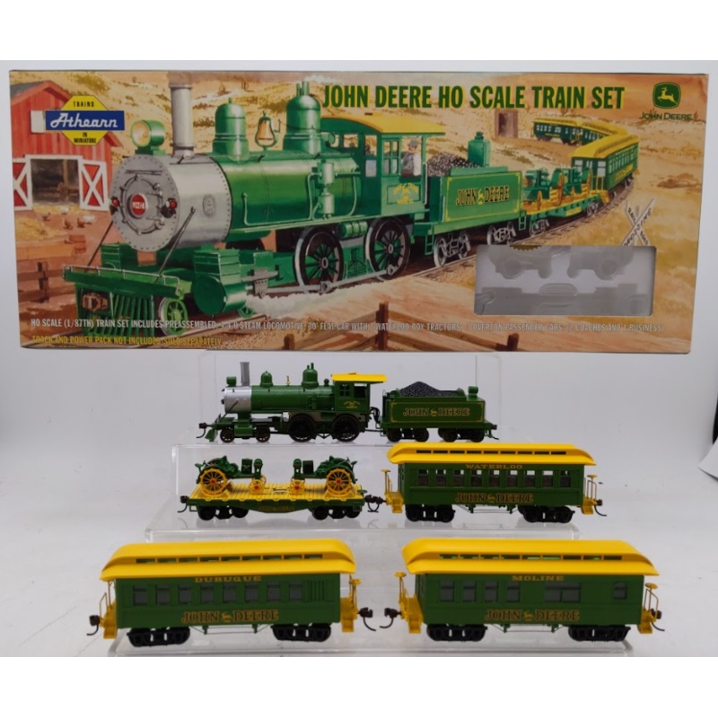 Athearn HO Scale John Deere 4-4-0 American Steam Passenger Train Set VG/Box