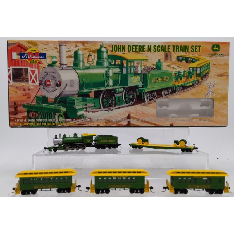 Athearn N Scale John Deere 2-8-0 Consolidation Steam Train Passenger Set LN/Box