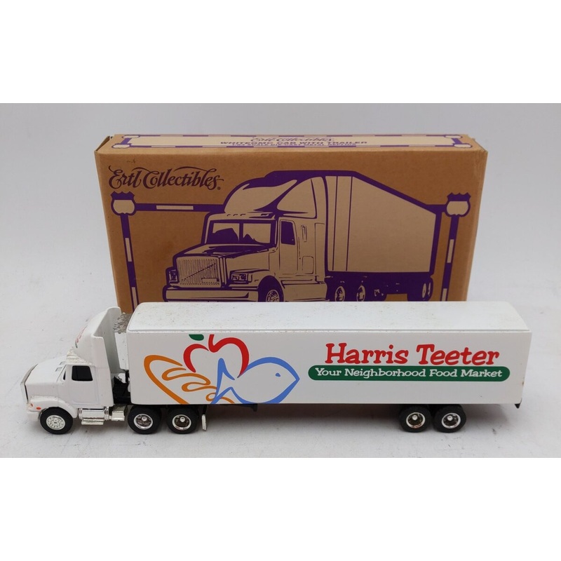 ERTL 24500P 1/64 scale White GMC tractor E6 w/Harris Teeter Supermarket Trailer VG/Box
