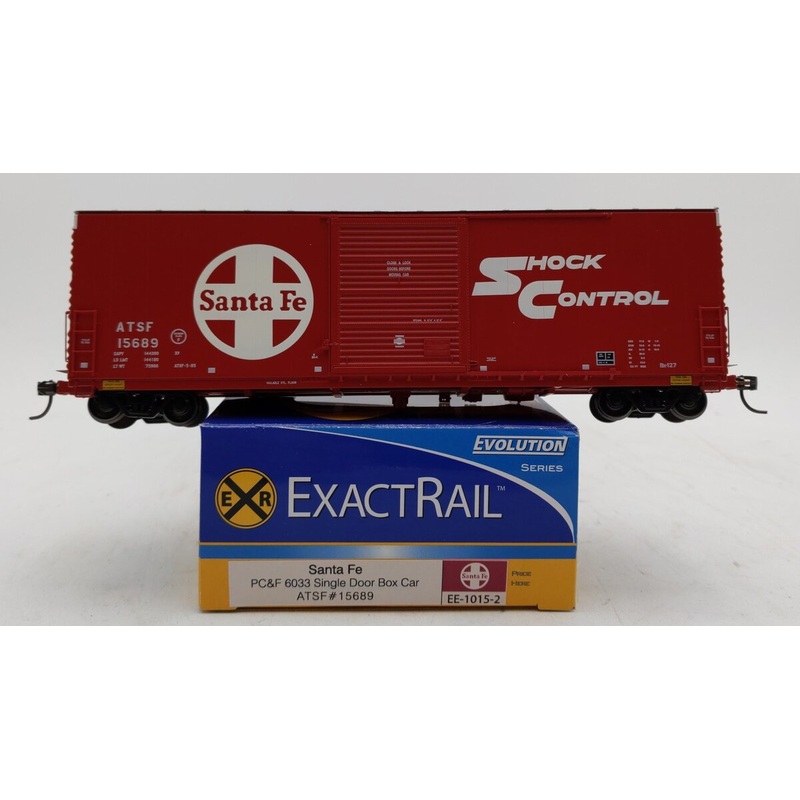 ExactRail EE-1015-2 HO Scale Santa FE PC&F 6033 Single Door Boxcar #15689 LN/Box