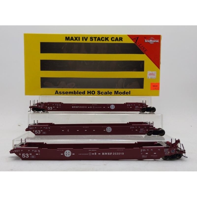 InterMountain 47362-02 HO Scale BNSF Maxi IV Stack Car #253519 3-Pack LN/Box