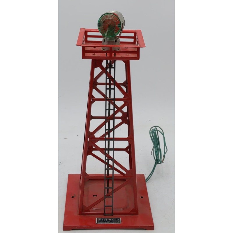 Lionel 494 Vintage O Rotating Tinplate Beacon Tower- Repainted VG