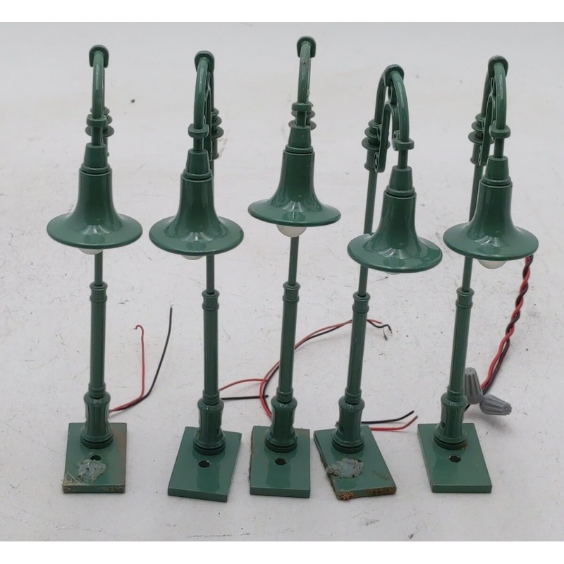 Lionel 6-14119 Green Mainline Gooseneck Street Lamps (Set of 6) EX