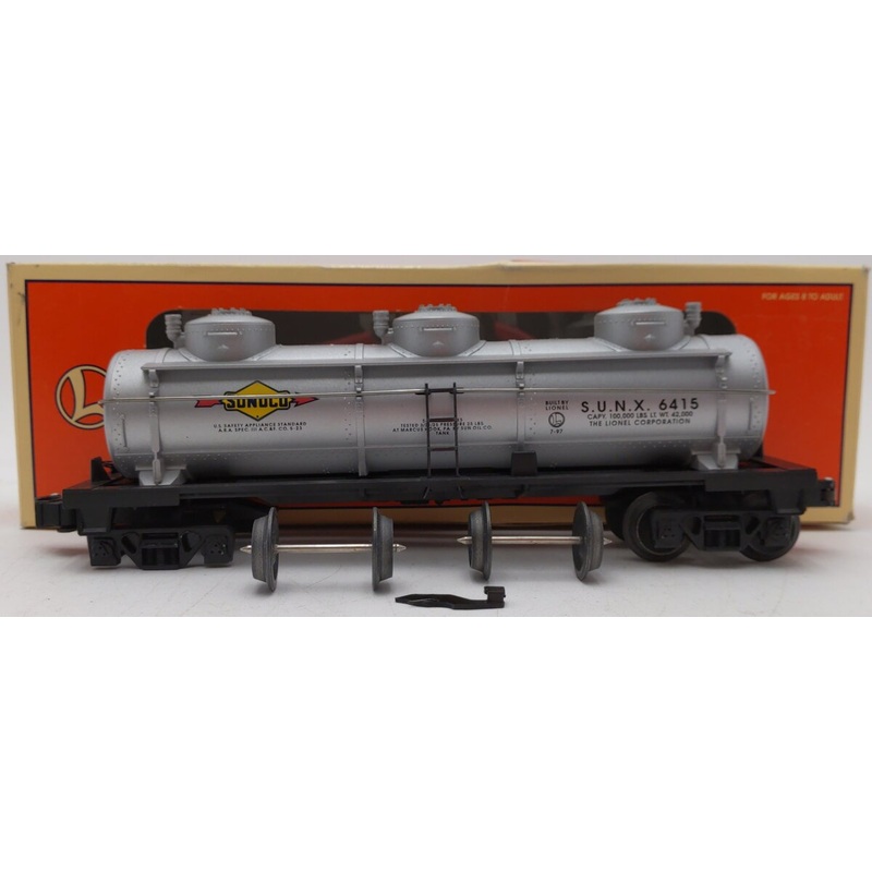 Lionel 6-16152 O Gauge Sunoco 3-Dome Tank Car #6415 VG/Box