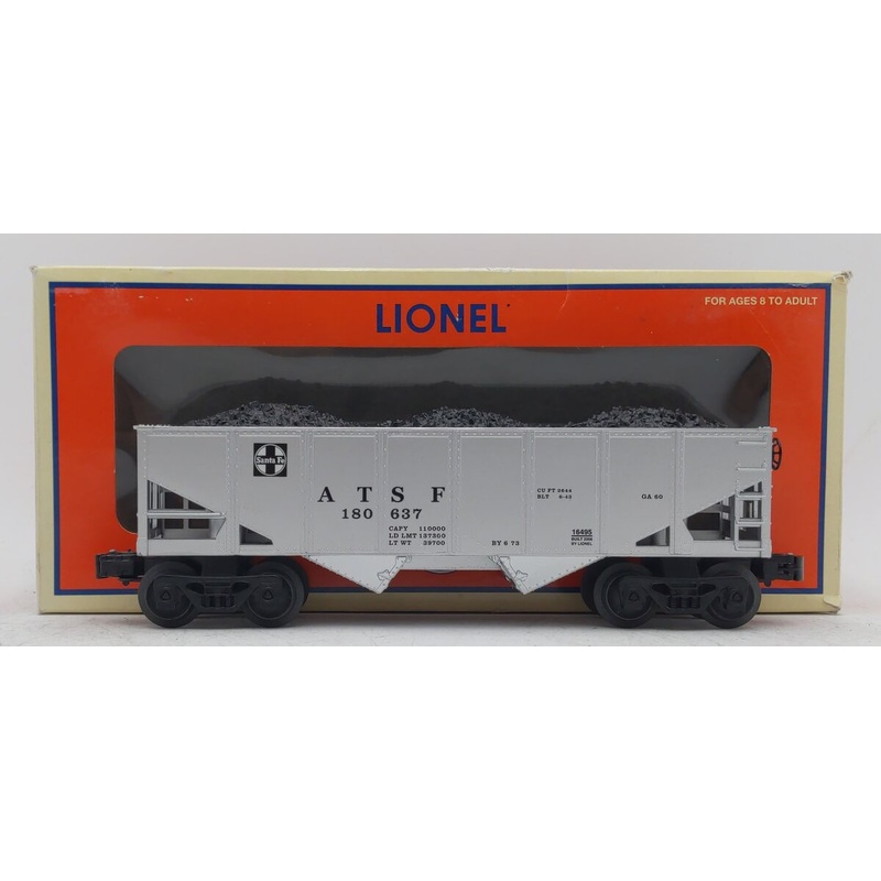 Lionel 6-16495 O Scale ATSF Hopper Car w/Coal Load #180637 EX/Box