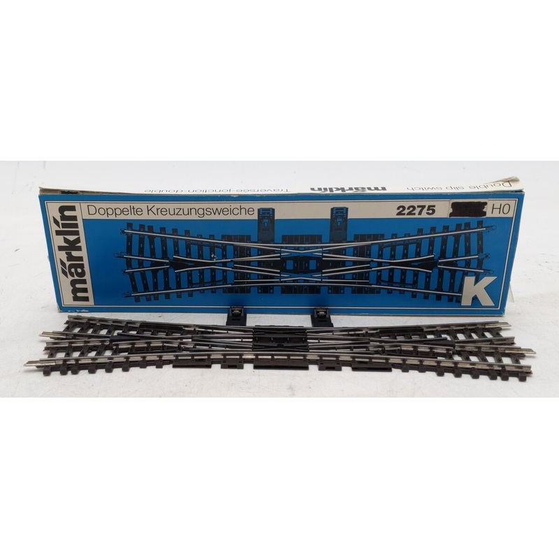 Marklin 2275 HO K Track Double Slip Manual Switch Turnout EX/Box