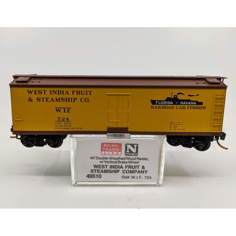 Micro-Trains 04900510 N Scale West India Fruit & Steamship 40′ Wood Reefer #724 NIB
