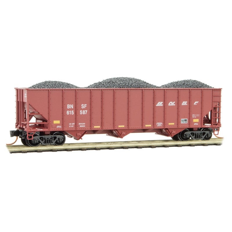 Micro-Trains 10800372 N BNSF 100 Ton 3 Bay Open Hopper w/Coal Load #615587 NIB
