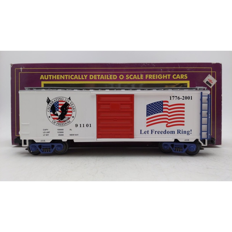 MTH 20-93092 O Gauge American Freedom Boxcar #91101 EX/Box