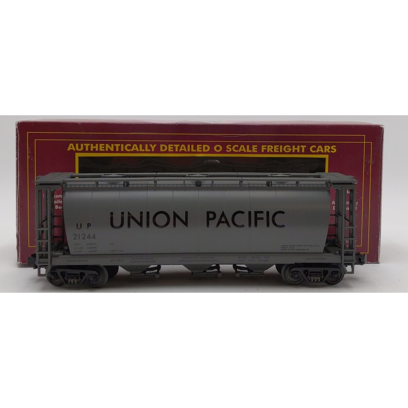 MTH 20-97417 O Gauge Union Pacific Cylindrical 3-Bay Hopper #21244 NIB