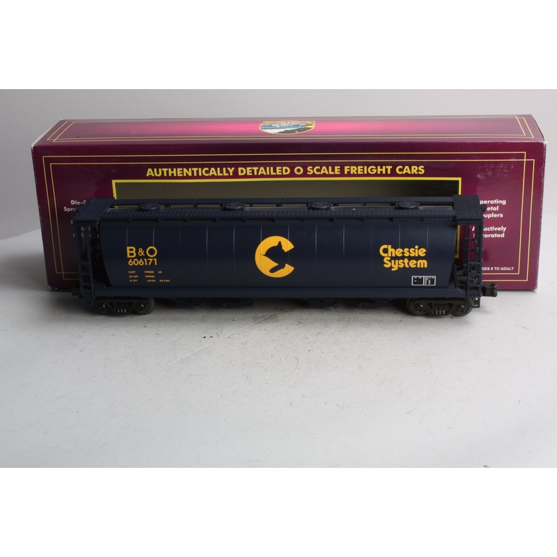 MTH 20-97420 O Gauge Chessie System B&O Cylindrical 100-Ton Hopper Car #606171 EX/Box