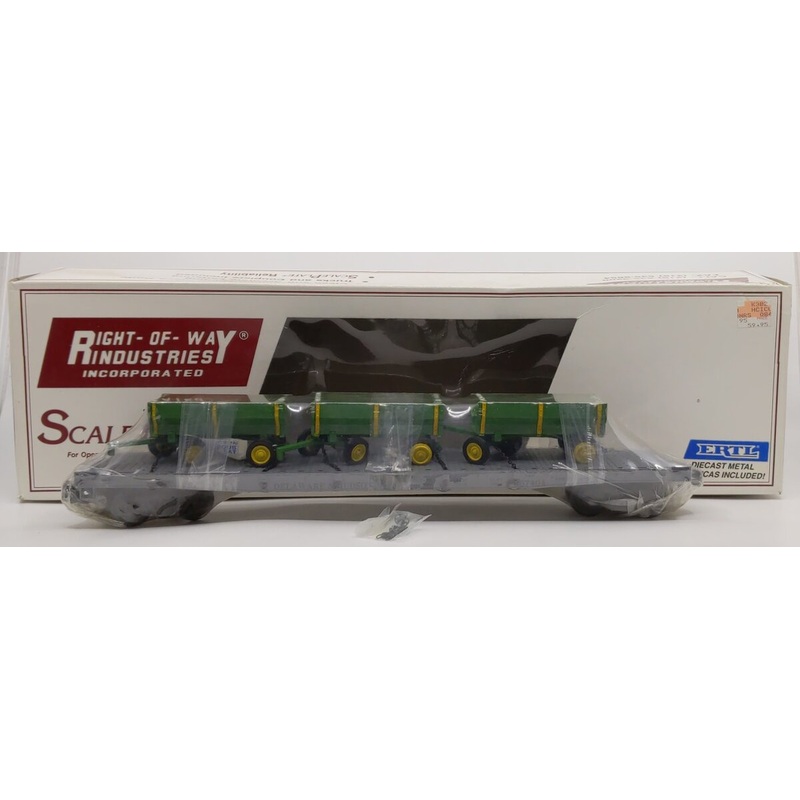 Right-of-Way 867404 D&H Flat w/3 Wagons LN/Box