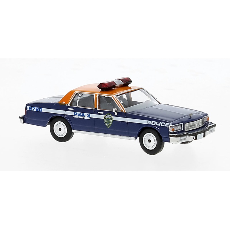 Brekina Automodelle 19711 HO NYPD House Police 1987 Chevrolet Caprice Sedan
