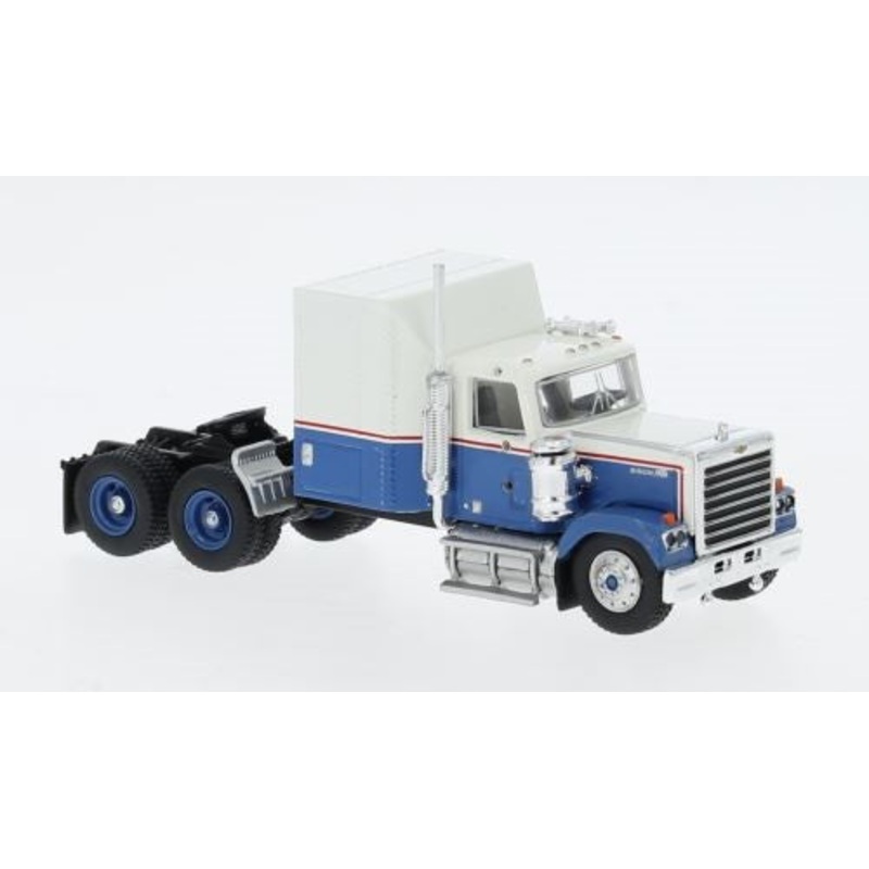 Brekina Automodelle 85781 HO White/Blue/Red Chevrolet Bison Semi Tractor Only