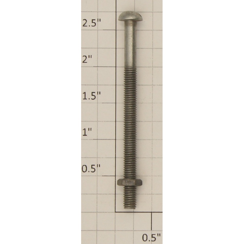 Acme 10-32 #10-32 x 2-5/8 Nickel Round Head Slotted Screw with Nut