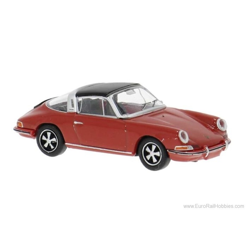 Brekina Automodelle 16270 HO Assembled Red 1963 Porsche 911E Targa Coupe