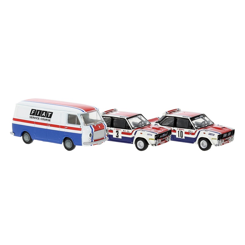 Brekina Automodelle 22664 HO Fiat Service Van & Fiat 131 Abarth Korsika 78 Race
