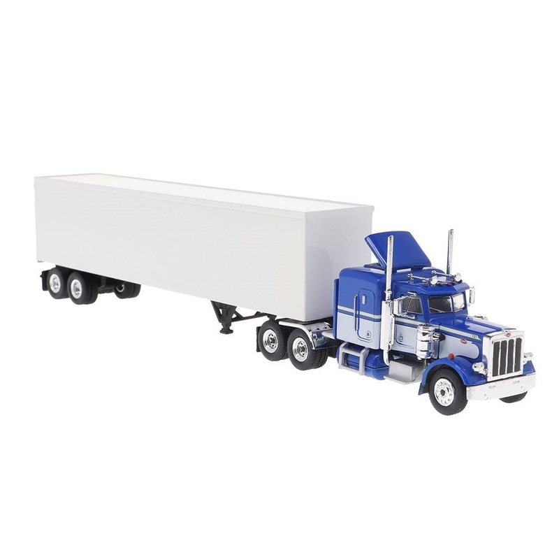 Brekina Automodelle 85716 HO White/Blue ’73 Peterbilt 359 Sleeper Cab Tractor