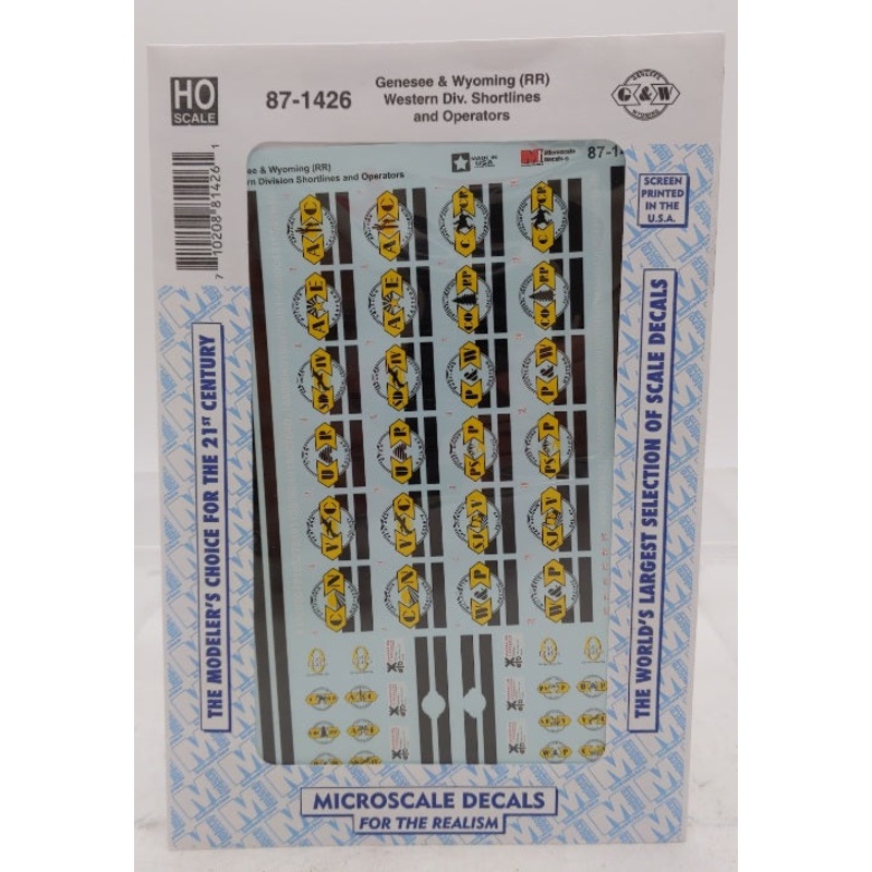 Microscale 87-1426 HO Genesee & Wyoming (RR) Western Div Shortlines & Operators