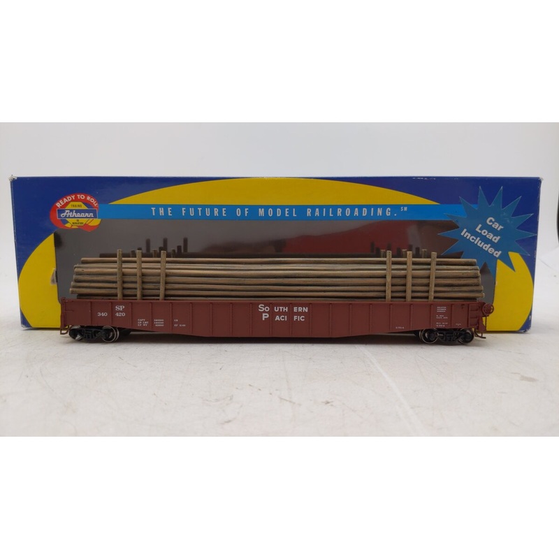 Athearn 93660 Southern Pacific 65′ Mill Gondola w/Pole Load EX/Box