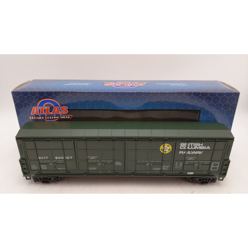 Atlas 3009976-2 O Gauge British Columbia Railway Boxcar #800107 EX/Box