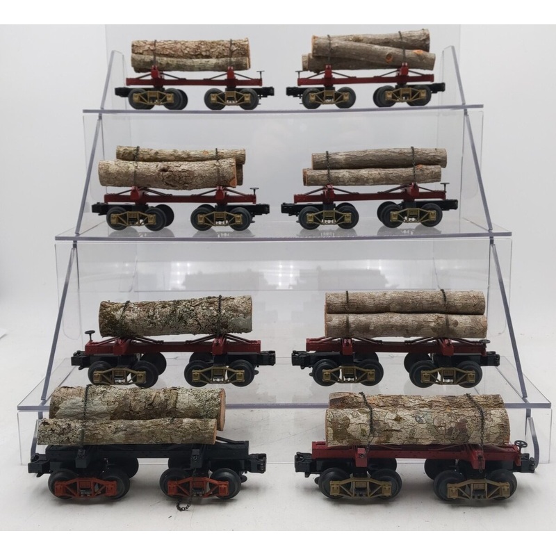 Custom O Gauge Skeleton Log Cars with Log Loads [8] EX