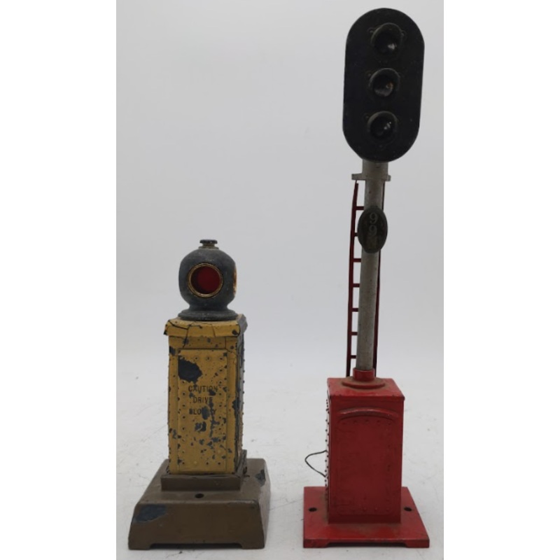 Lionel 83 & 99N Prewar Std. Gauge Traffic Signal & Block Signal [2]