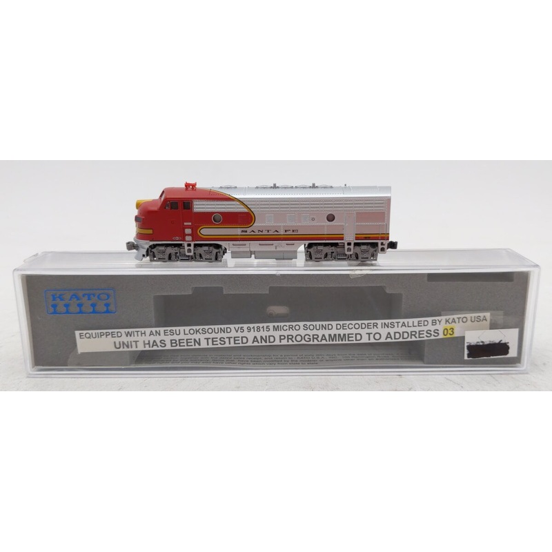Kato 176-2121-LS N Scale F7A ATSF Warbonnet Diesel Locomotive #300 W/DCC & Sound LN/Box