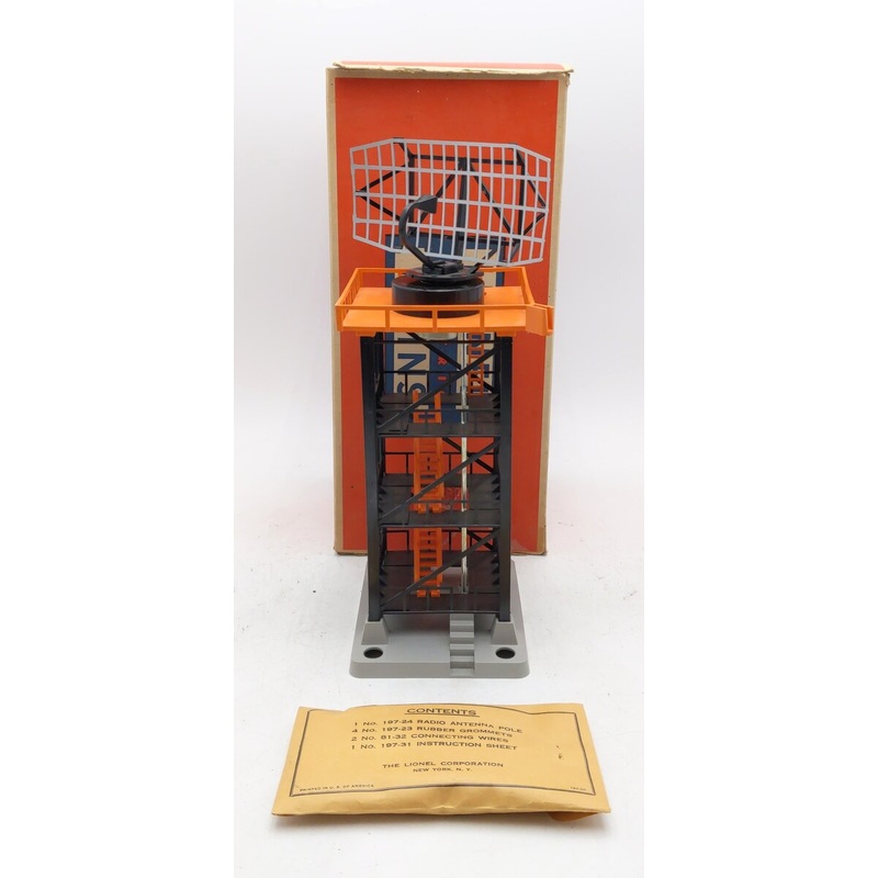 Lionel 197 Vintage O Rotating Radar Antenna with Orange Platform EX/Box