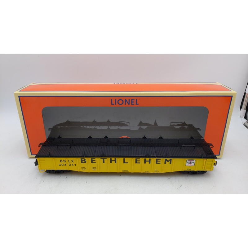 Lionel 2126022 O Bethlehem Steel PS-5 Covered Gondola with Covers #303041 EX/Box