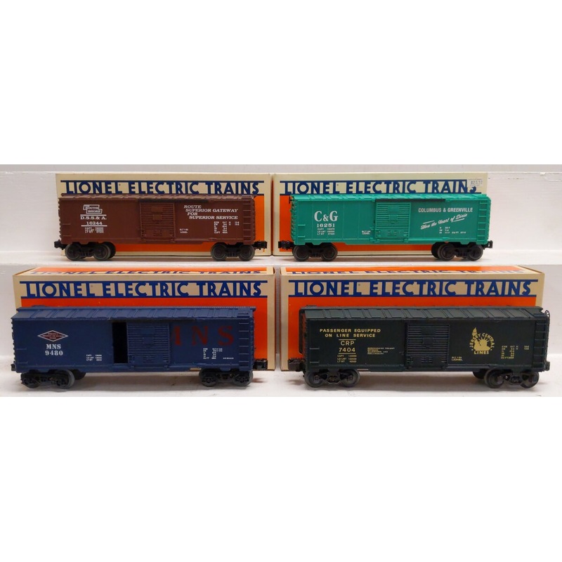 Lionel O Assorted Freight Cars: 16244, 16251, 9480, 7404 [4] LN/Box