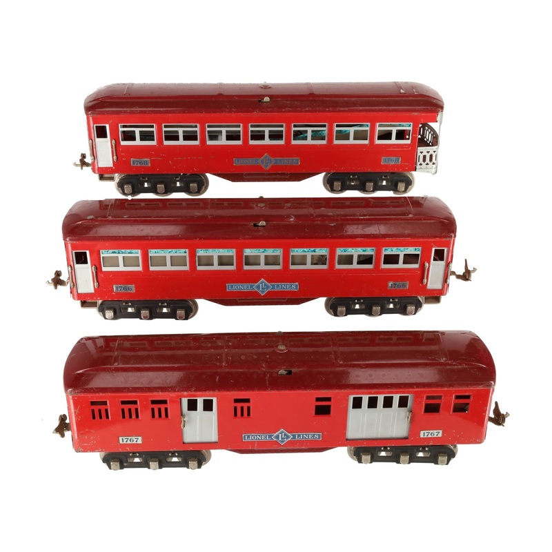 Lionel Vintage Standard Gauge Passenger Cars: 1766, 1767, 1768 [3] VG