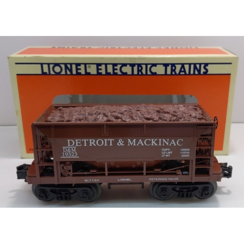 Lionel 6-19323 O Gauge Detroit & Mackinac Ore Car with Ore Load LN/Box
