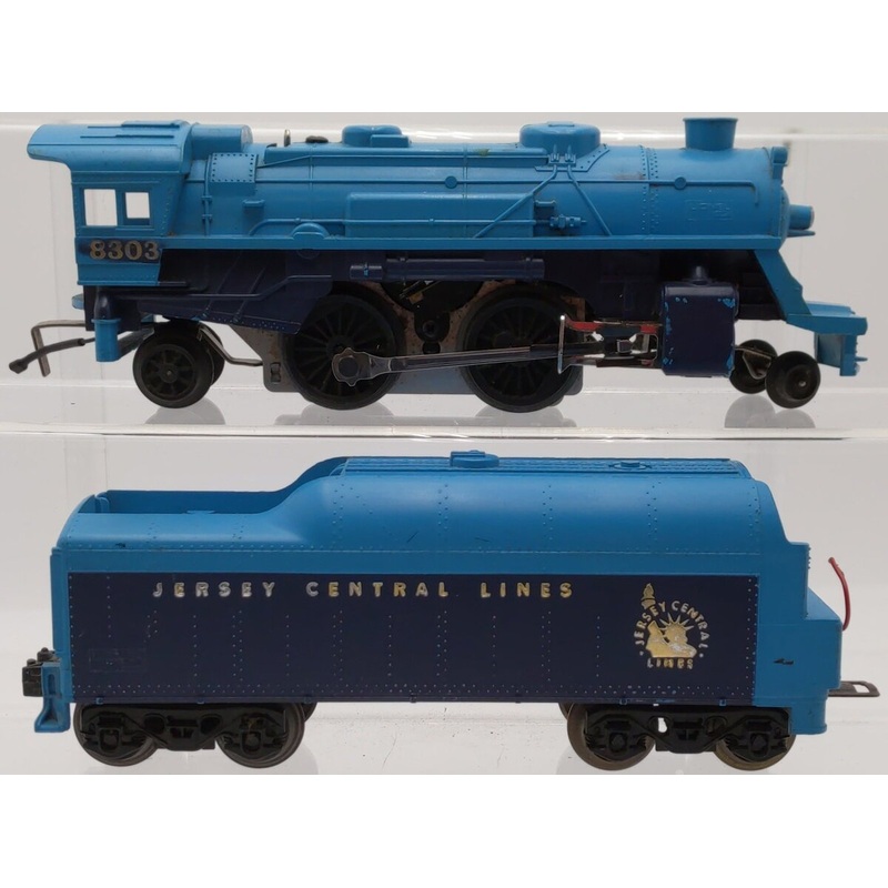 Lionel 6-8303 O Gauge Jersey Central 2-4-2 Steam Locomotive & Tender VG