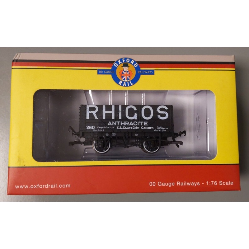 Oxford Rail OR76MW7025 OO Anthracite Cardiff Rhigos 7 Plank Mineral Wagon #260 LN/Box