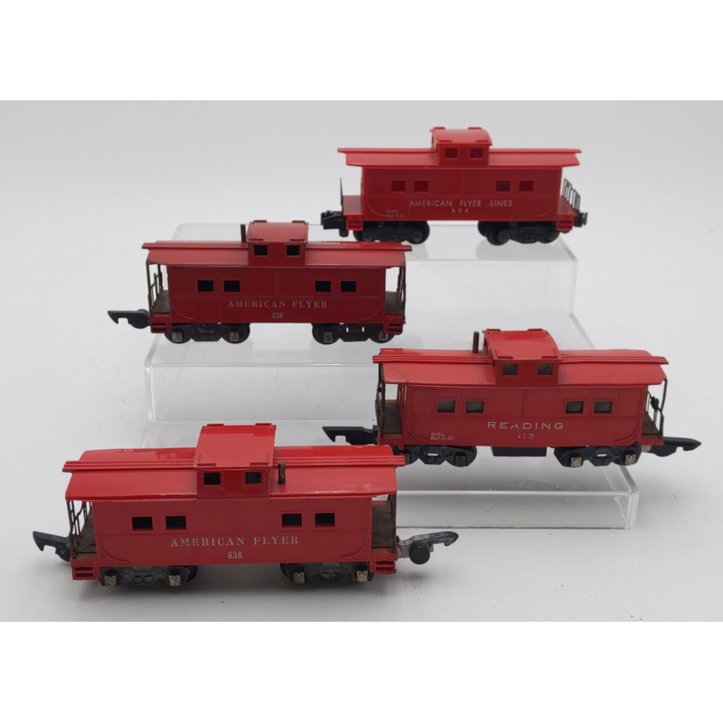 American Flyer Vintage S Gauge Cabooses: 638, 638, 630, 806 [4]